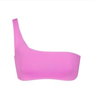 SKIMS SWIM ONE SHOULDER BIKINI TOP NEON ORCHID LARGE